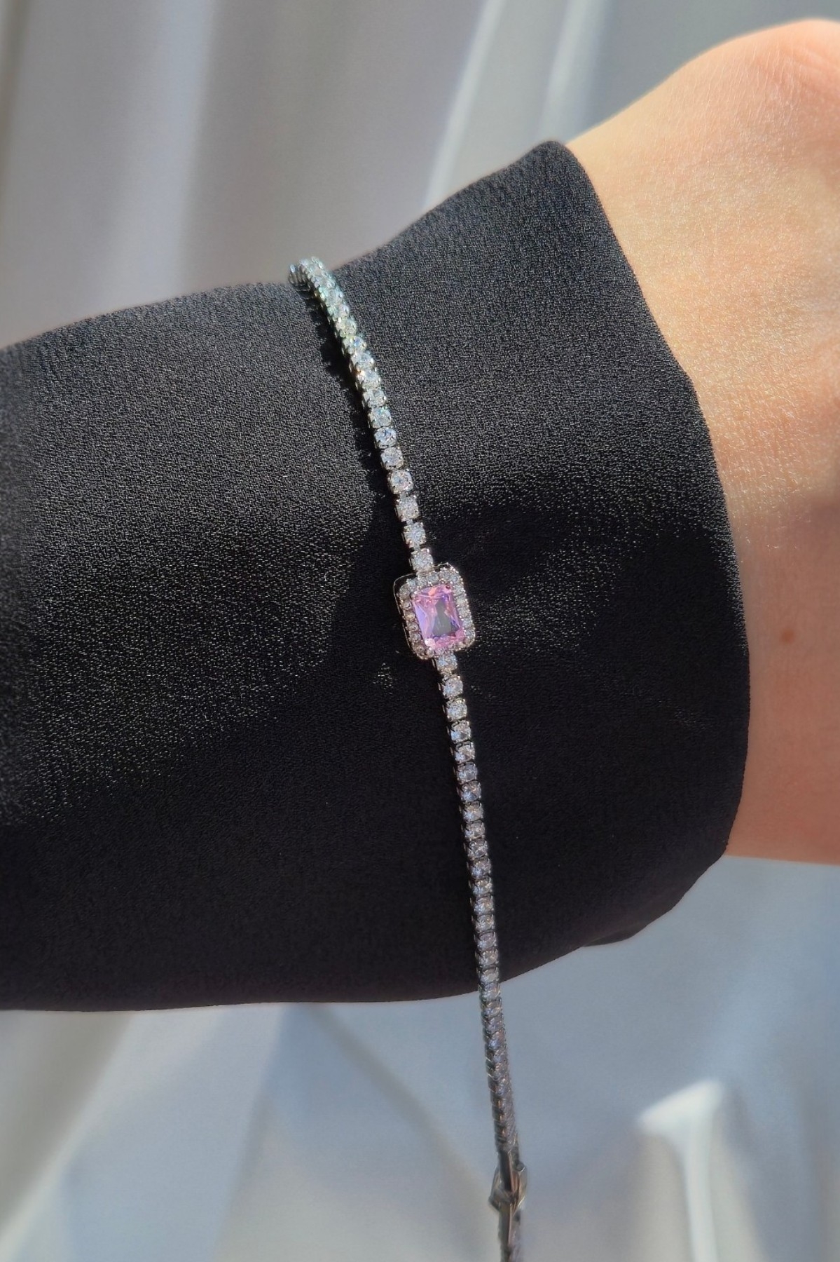 Vip Zirkon Pembe Baget Bileklik