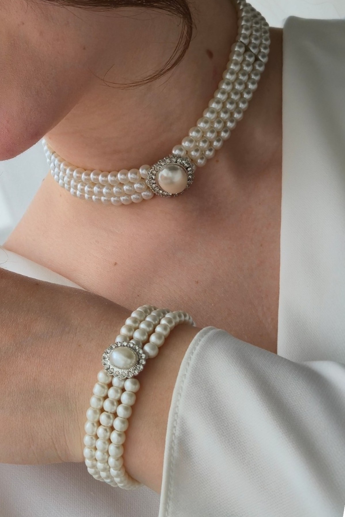 İnci Kolye Bileklik Set