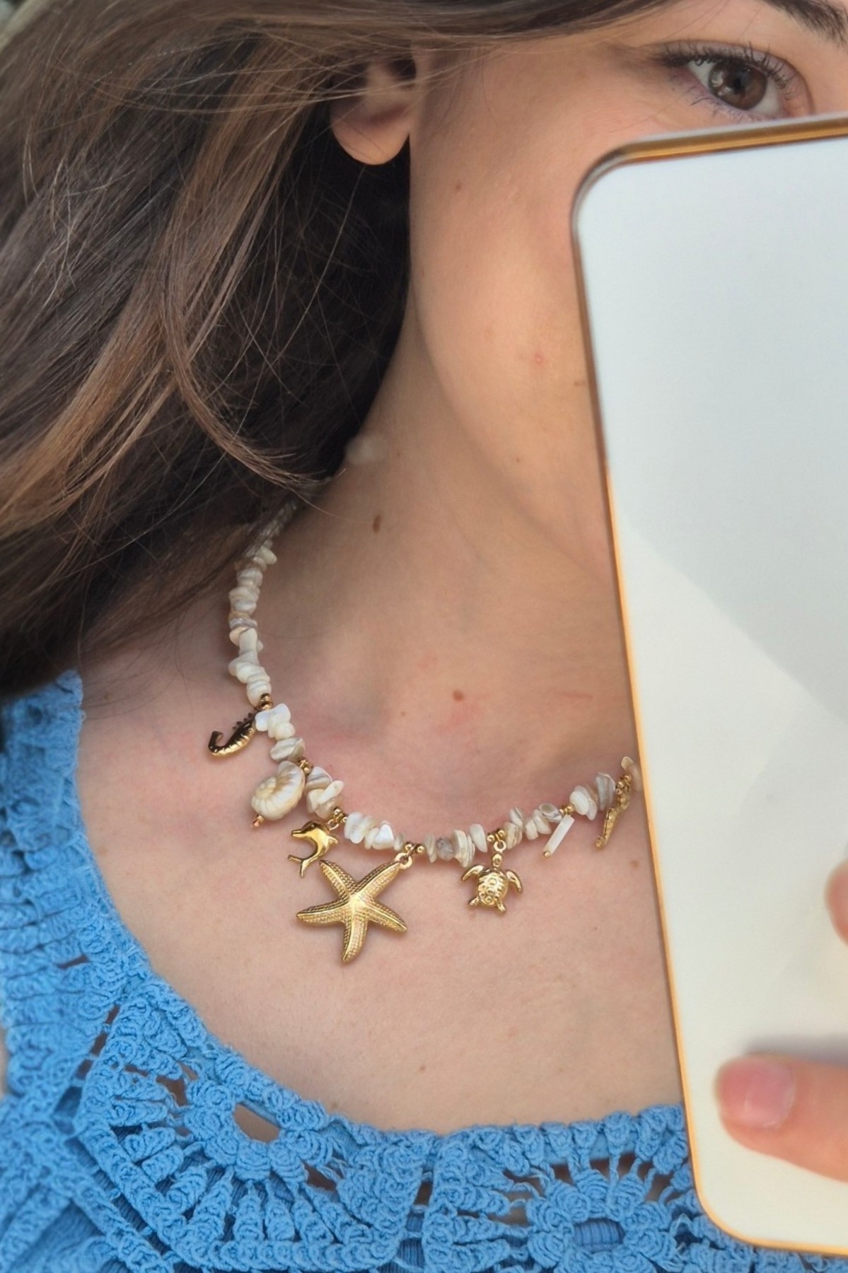 Deniz Kabuğu Charmlı Kolye