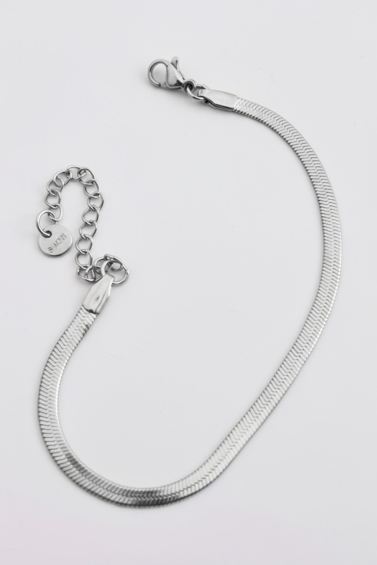 Silver Yassı İtalyan Zincir Bileklik Çelik