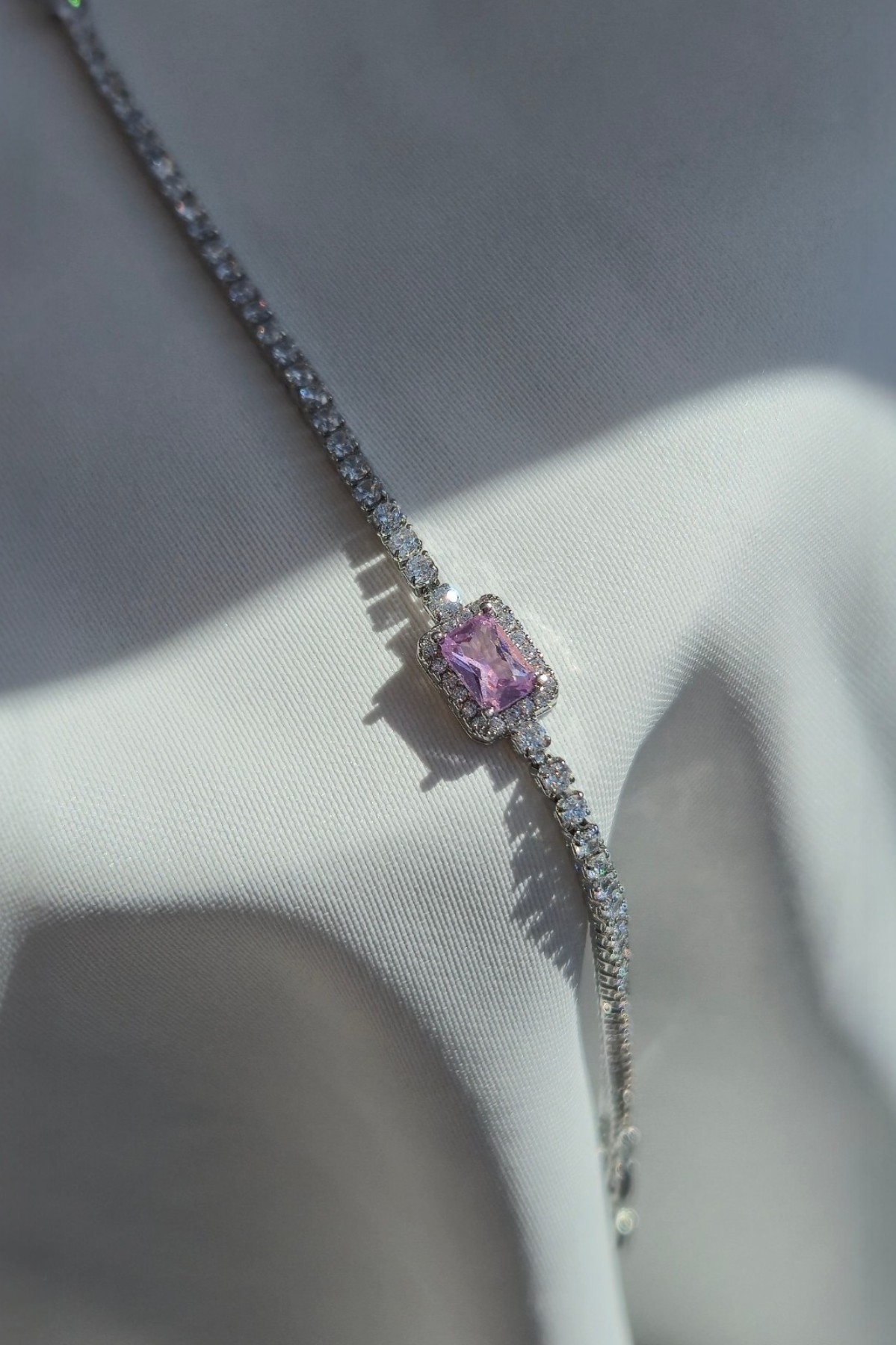 Vip Zirkon Pembe Baget Bileklik