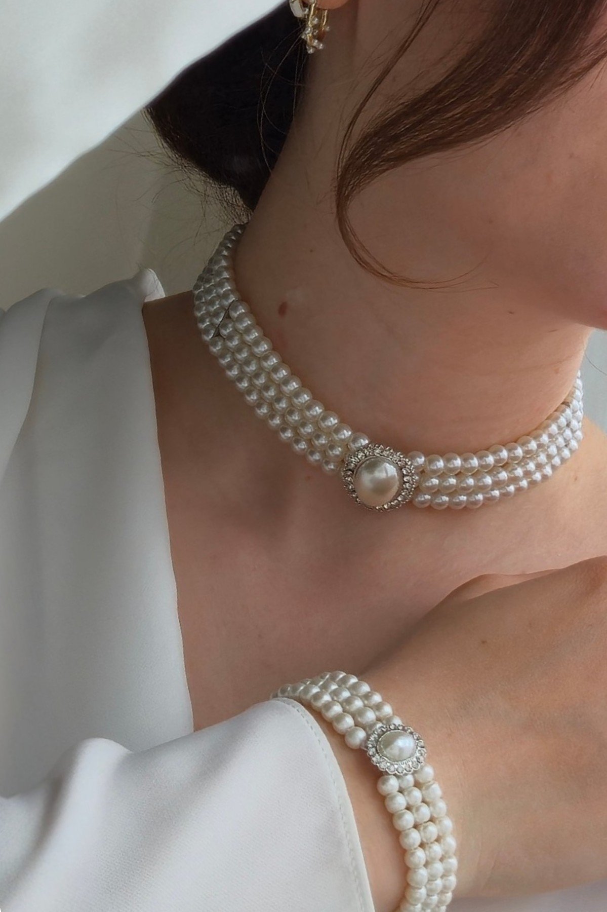 İnci Kolye Bileklik Set