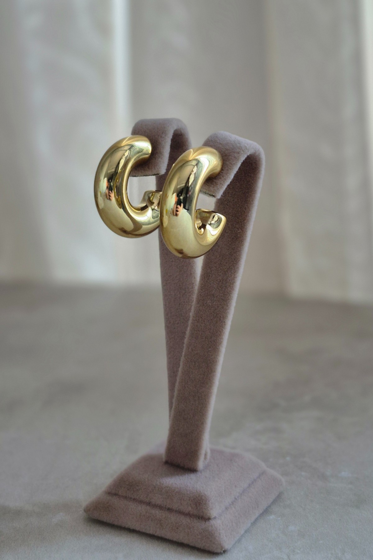 Vip Gold Kalın Halka Küpe